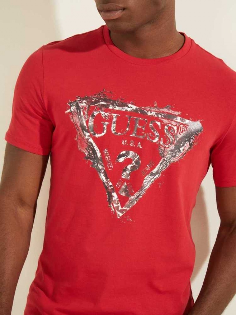 T Shirts Guess Splash Homme Rouge | 06791-XBYU