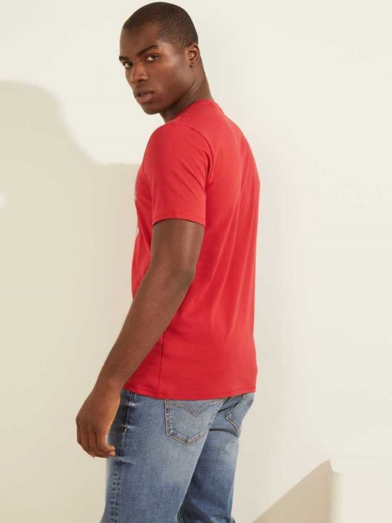 T Shirts Guess Splash Homme Rouge | 06791-XBYU