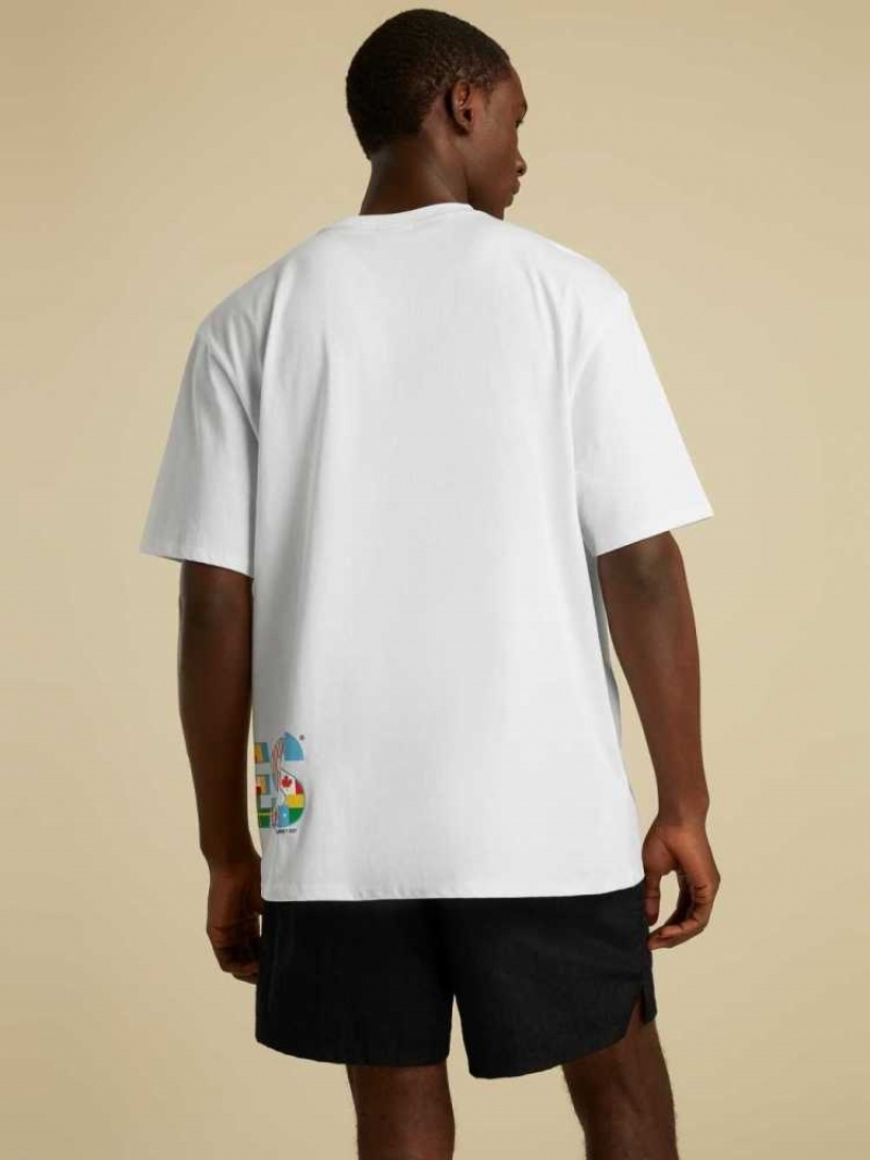 T Shirts Guess Summer Games Logo Homme Blanche | 49761-YZXH