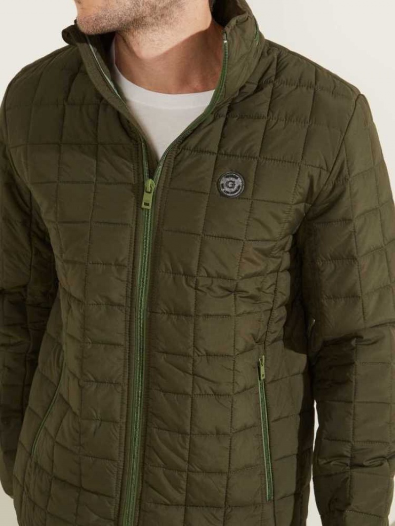 Vestes Guess Active Nylon Puffer Homme Vert | 92560-DBXQ