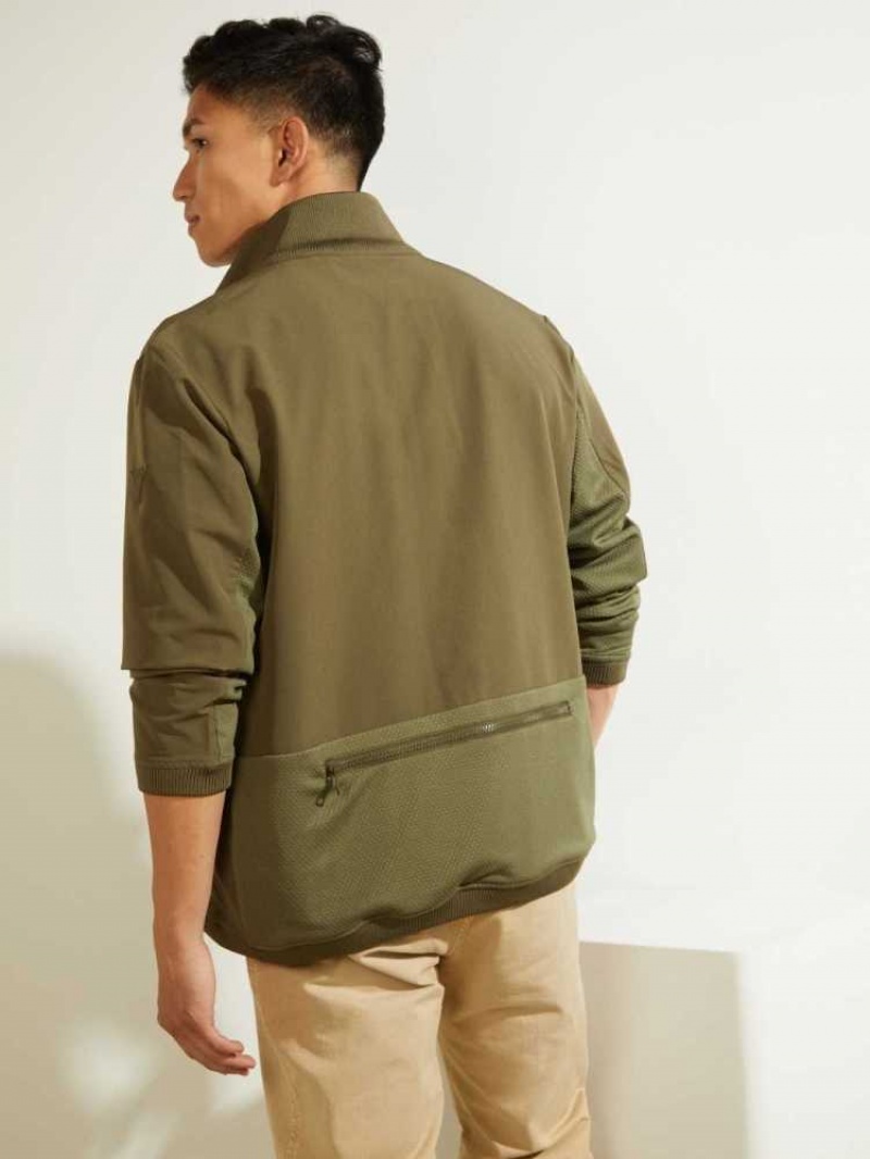 Vestes Guess Explorer Zip-Up Homme Vert Olive | 42397-BHMV