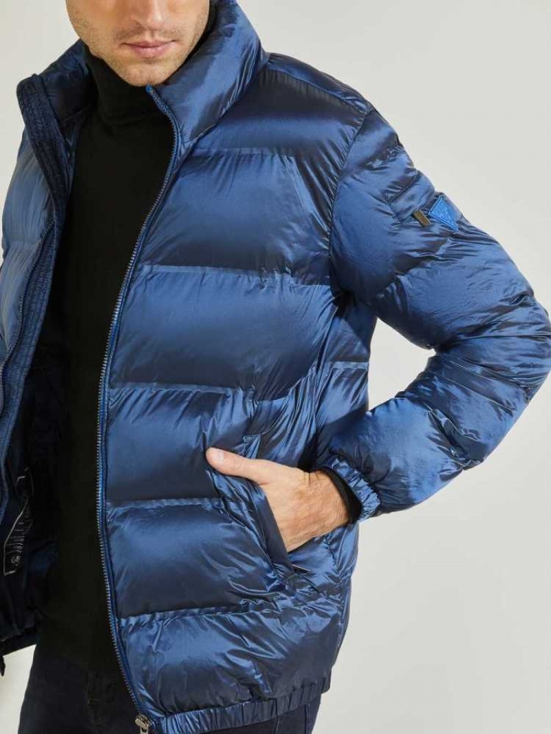 Vestes Guess Matelassé Puffer Homme Bleu | 26437-GWFO