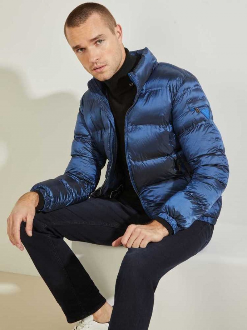 Vestes Guess Matelassé Puffer Homme Bleu | 26437-GWFO