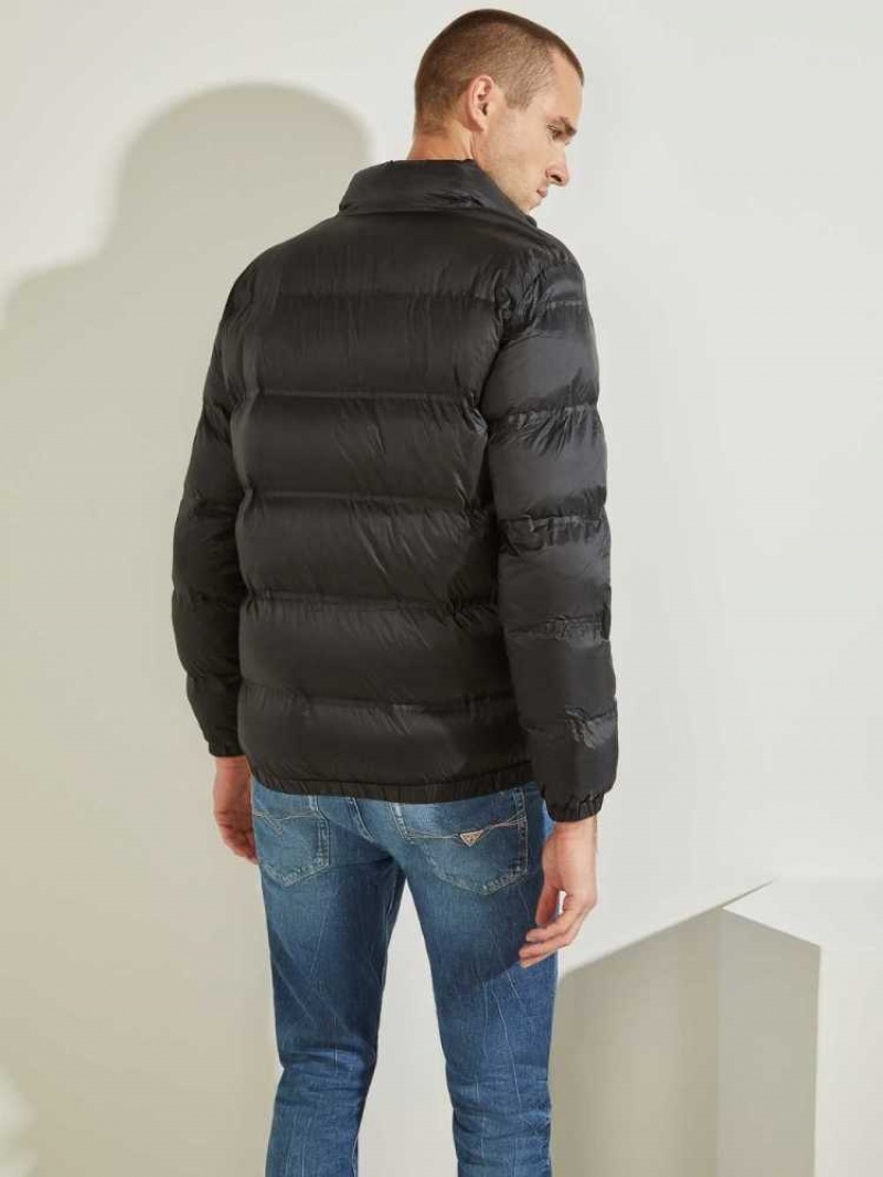 Vestes Guess Matelassé Puffer Homme Noir | 81936-EPKO