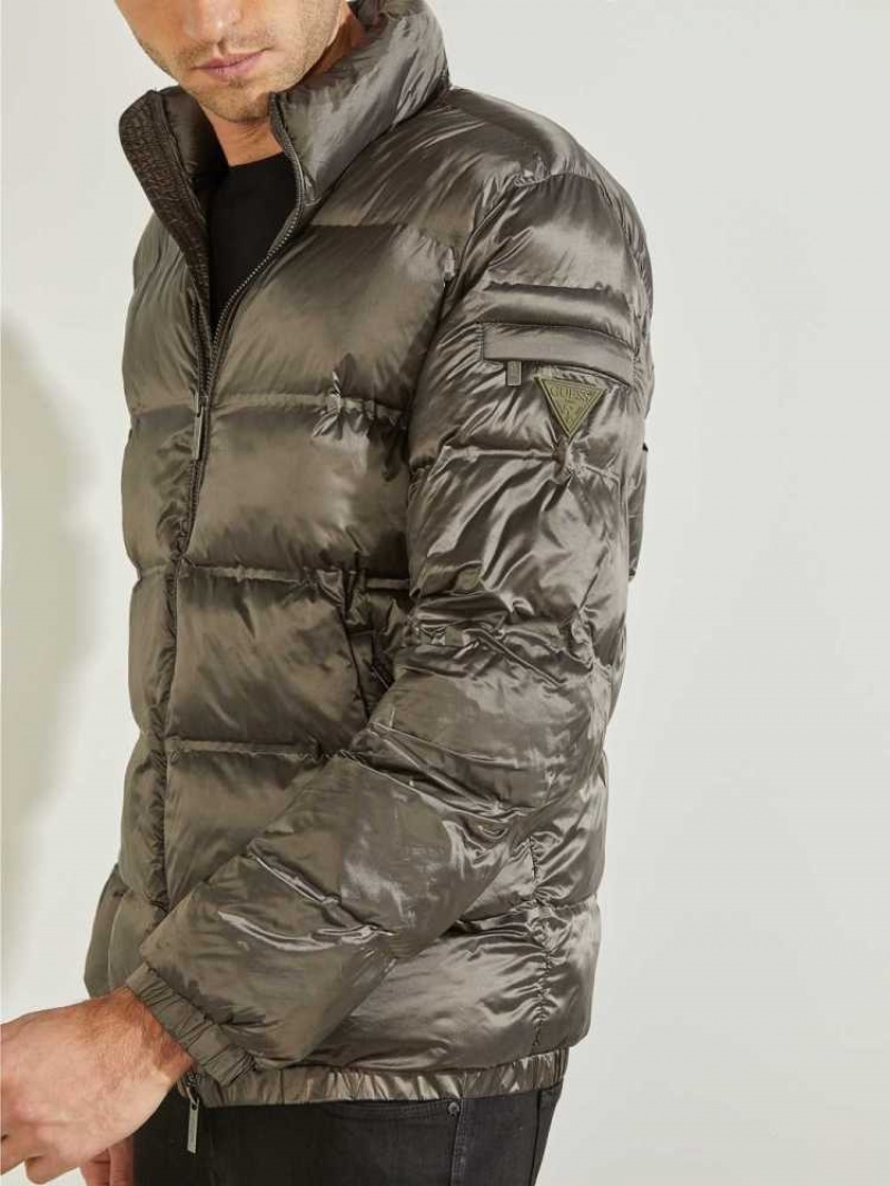 Vestes Guess Matelassé Puffer Homme Vert | 43092-NYPM