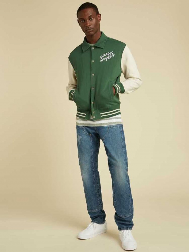 Vestes Guess Originale Varsity Inspired Homme Vert Foncé Multicolore | 43921-JYUQ