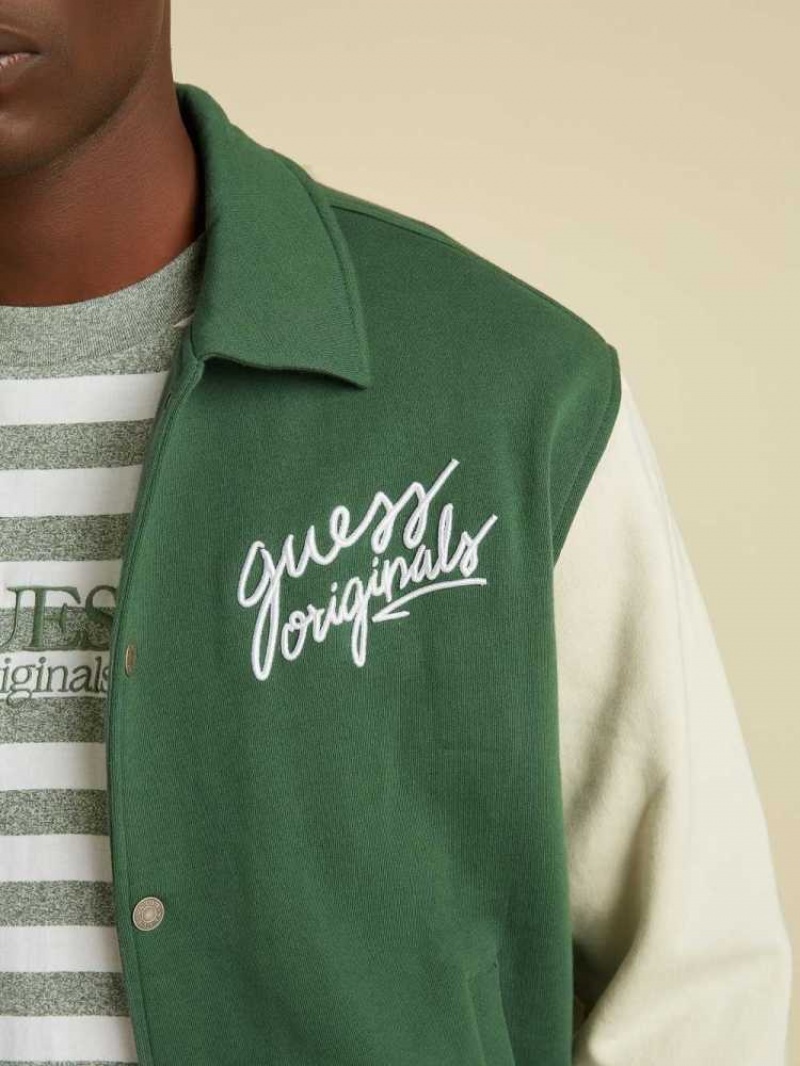 Vestes Guess Originale Varsity Inspired Homme Vert Foncé Multicolore | 43921-JYUQ