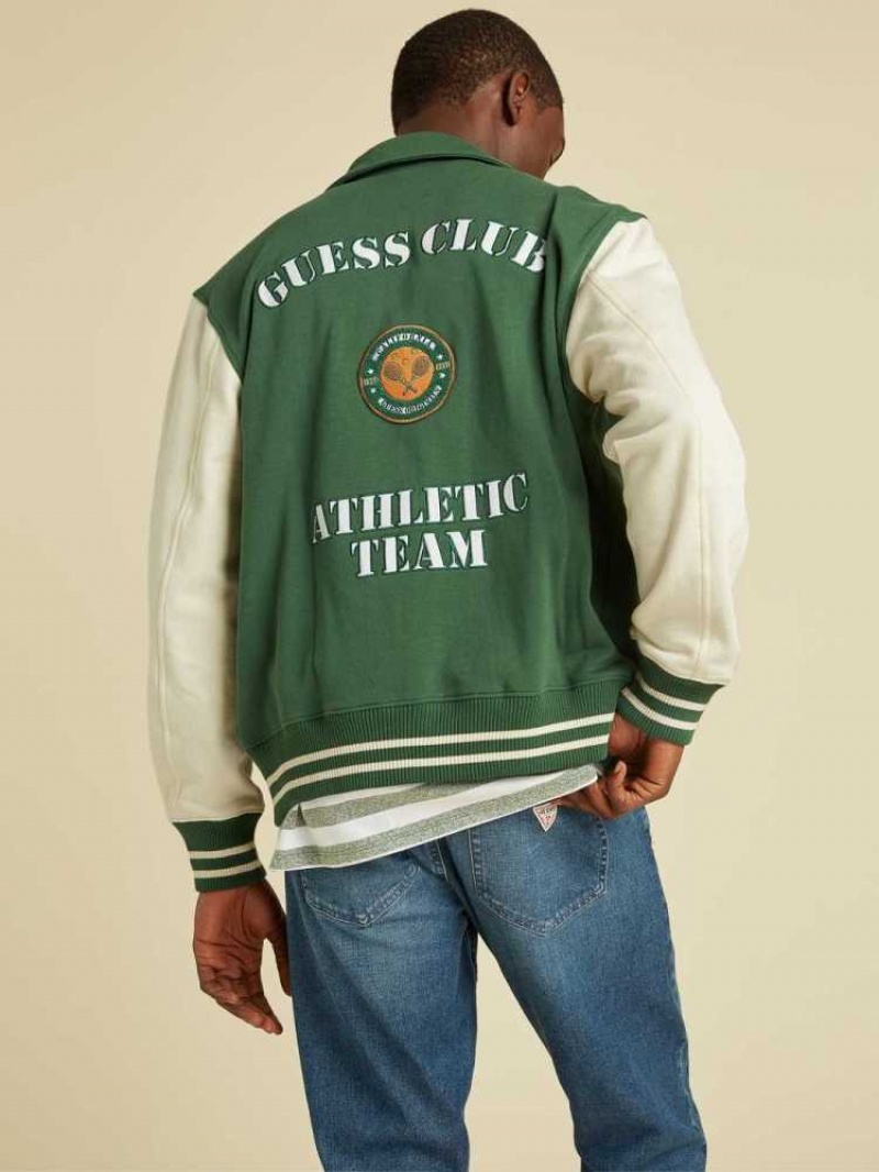 Vestes Guess Originale Varsity Inspired Homme Vert Foncé Multicolore | 43921-JYUQ