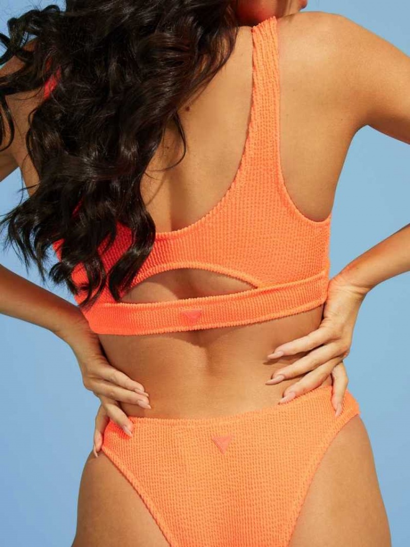 Vetement de Bain Guess Scrunch Cutout Bikini Top Femme Orange | 59823-KYNJ